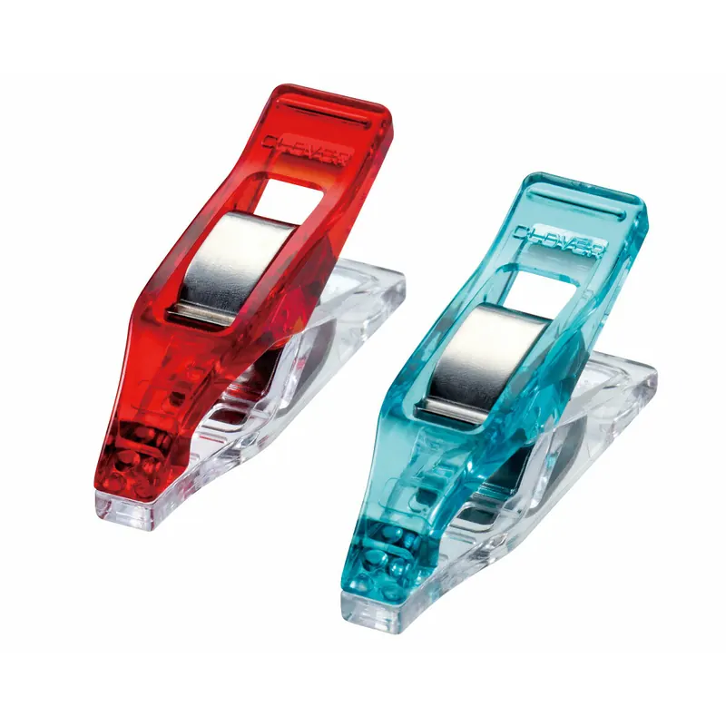 Stoffklammern Mini Wonder Clips, rot-türkis, Clover