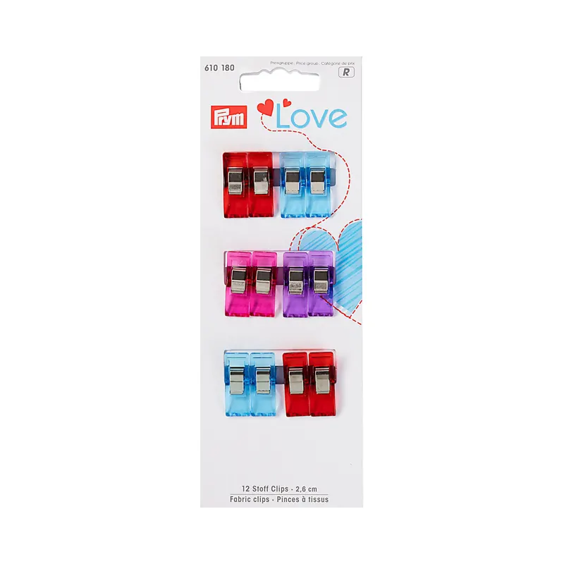 Stoffklammern STOFF CLIPS, 12 Stück, 2,6 cm, Prym Love