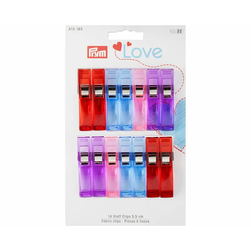 Stoffklammern STOFF CLIPS, 14 Stück, 5,5 cm, Prym Love