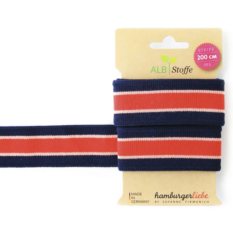 Strick-Band STRIPE ME COLLEGE CHECK POINT, Streifen, marineblau, Albstoffe