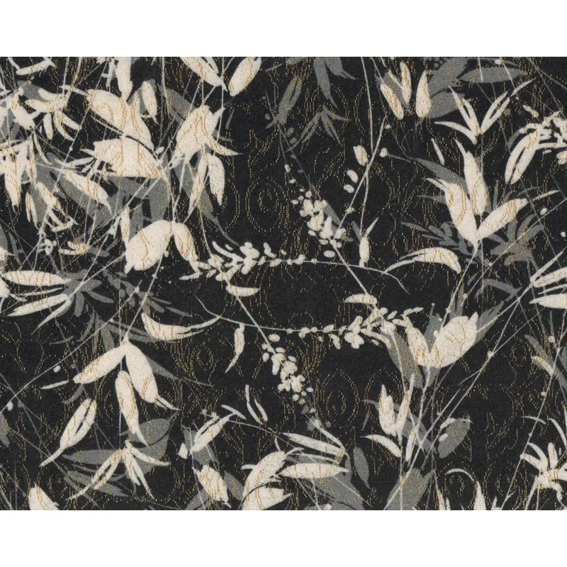 Strickjersey TEOFIL, Florales, gold metallic, Hilco