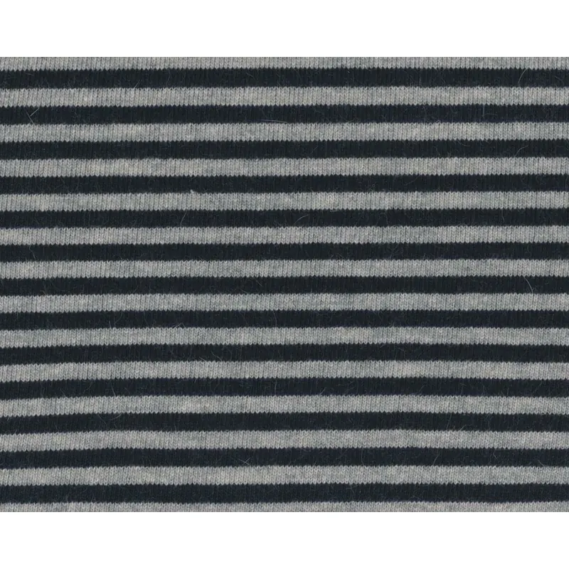 Strickstoff aus Italien CIASCUNA, Streifen, schwarz-grau