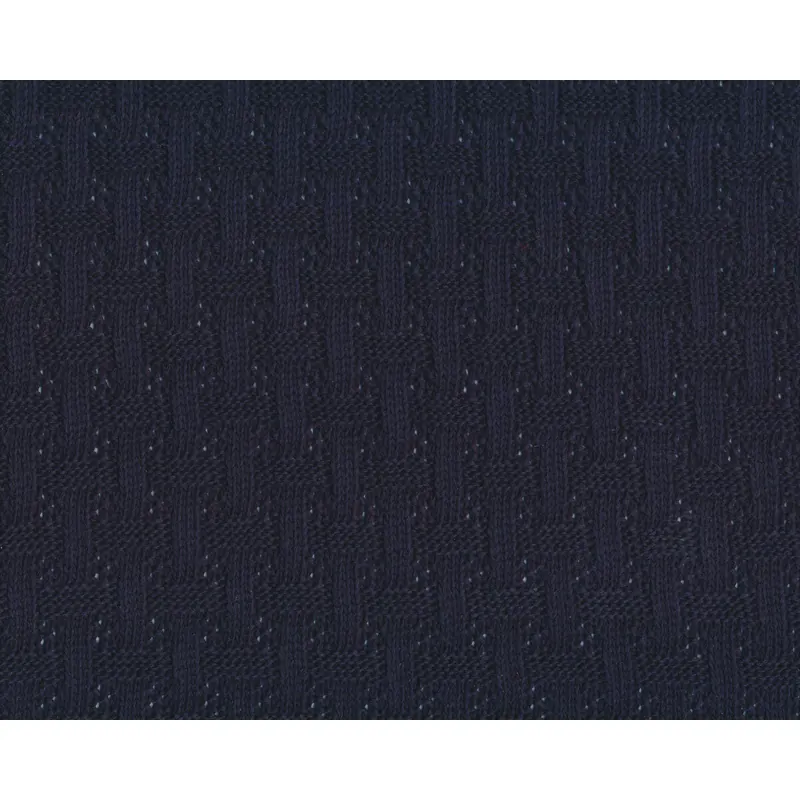 Strickstoff WOVEN KNITTY, Flechtstreifen, dunkelblau, Albstoffe