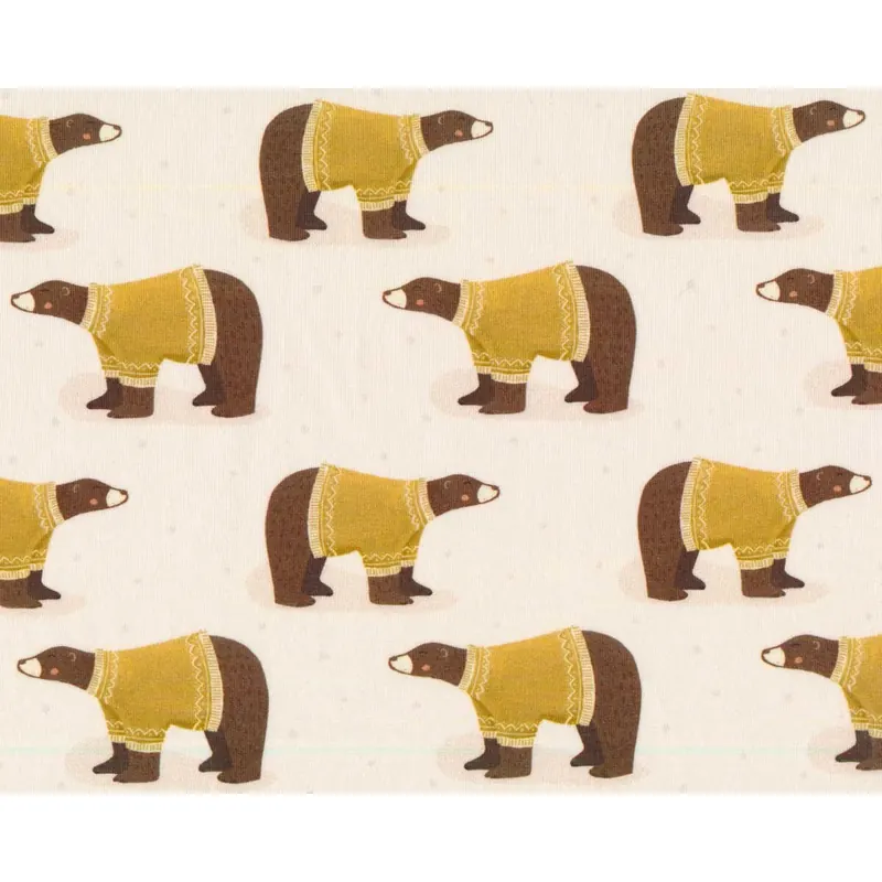 Sweatstoff BRAUNBÄR, Bär mit Pulli, creme-braun, Hilco