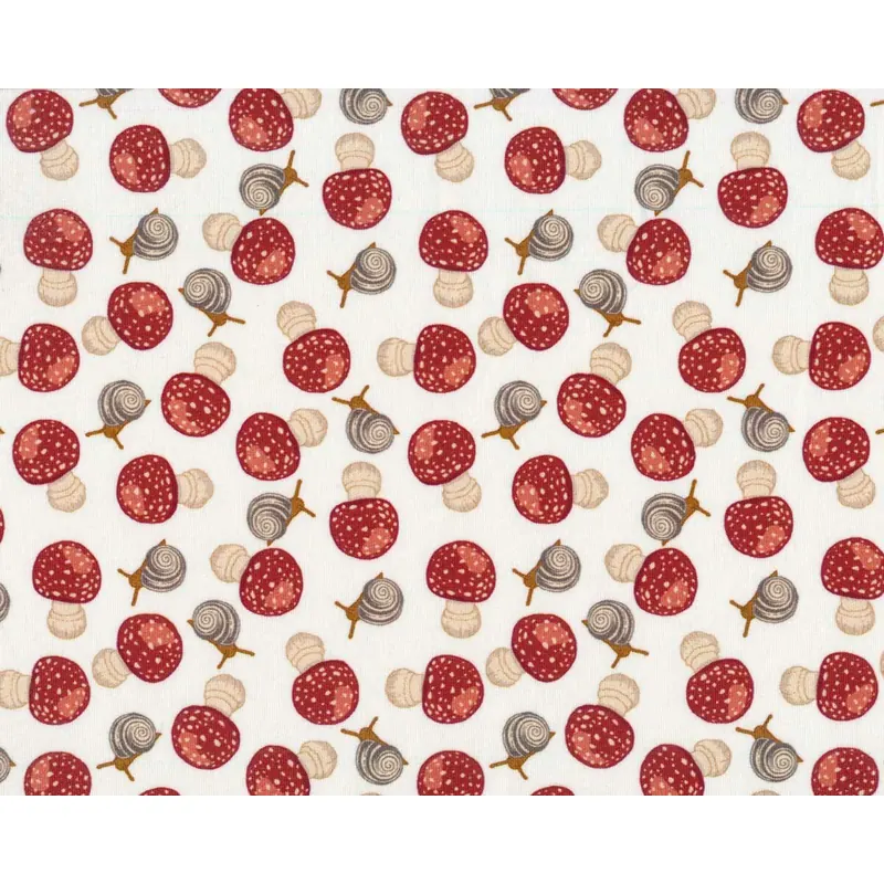Sweatstoff FALL BERRIES, Schnecken und Pilzen, Hilco