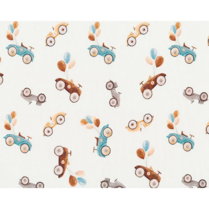 Sweatstoff French Terry VINTAGE, Autos, hellblau