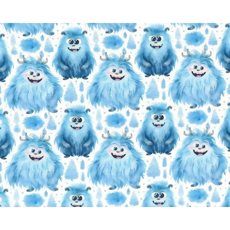 Sweatstoff KNUFFEL, Yeti, blau, Hilco