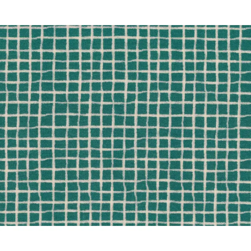Sweatstoff LESS PLAID, Karo, petrolgrün, Hilco