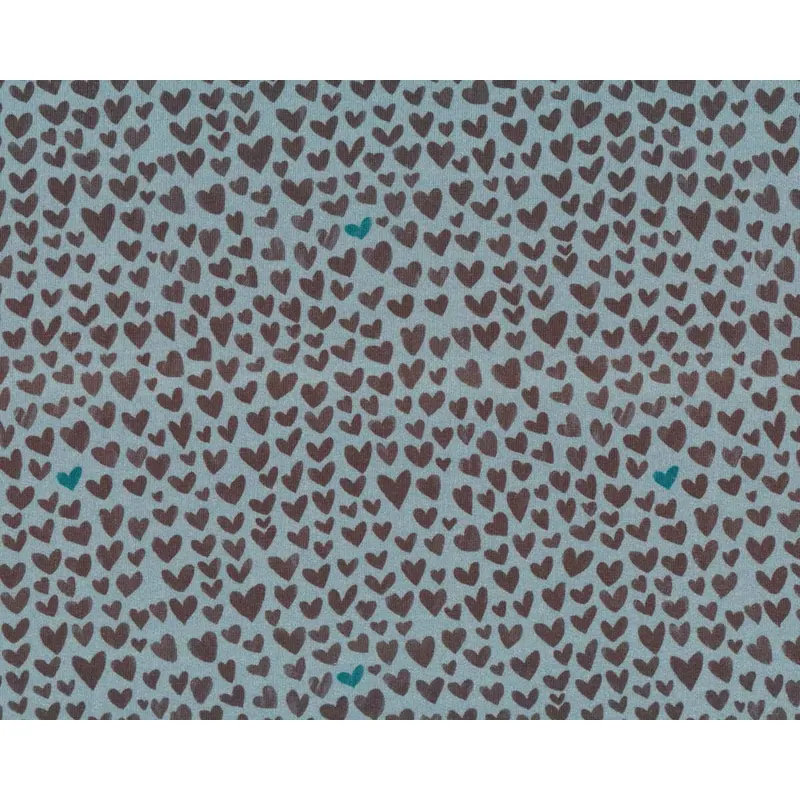Sweatstoff MINI FOREST HEART, Herzen, taubenblau