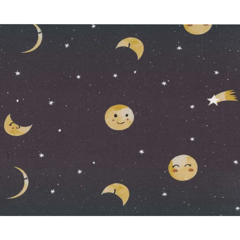 Sweatstoff MINI FOREST MOON, Mond und Sterne, anthrazit