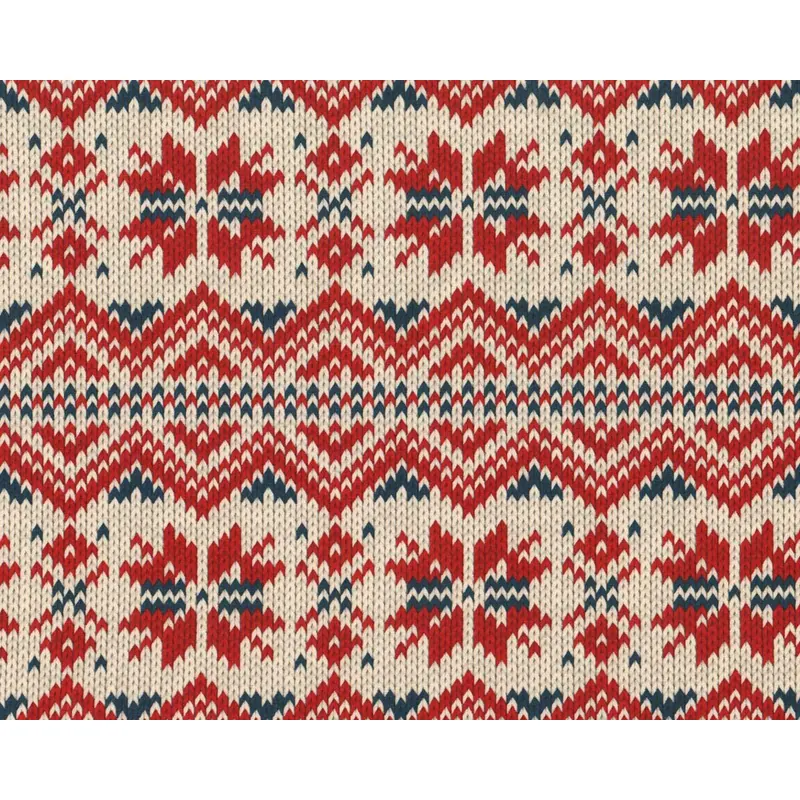 Sweatstoff PINGU JACQUARD, Strick-Muster, creme-dunkelrot, Hilco