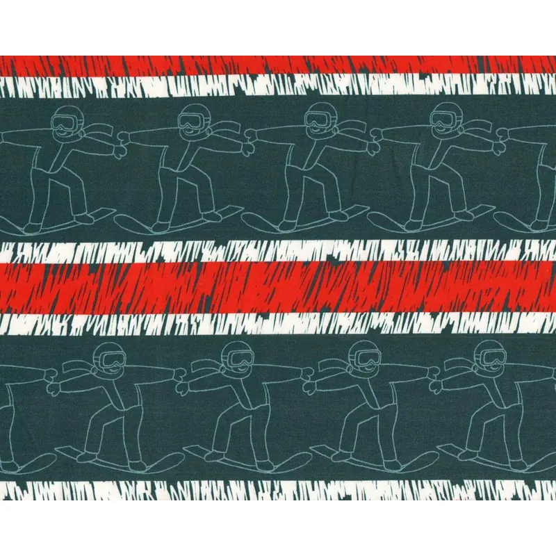 Sweatstoff SNOW STRIPE, Snowboarder, petrol, Hilco