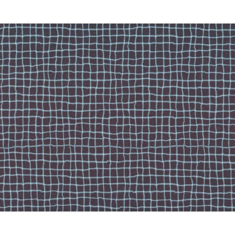 Sweatstoff WOOD PLAID, Gitter, dunkelgrau, Hilco