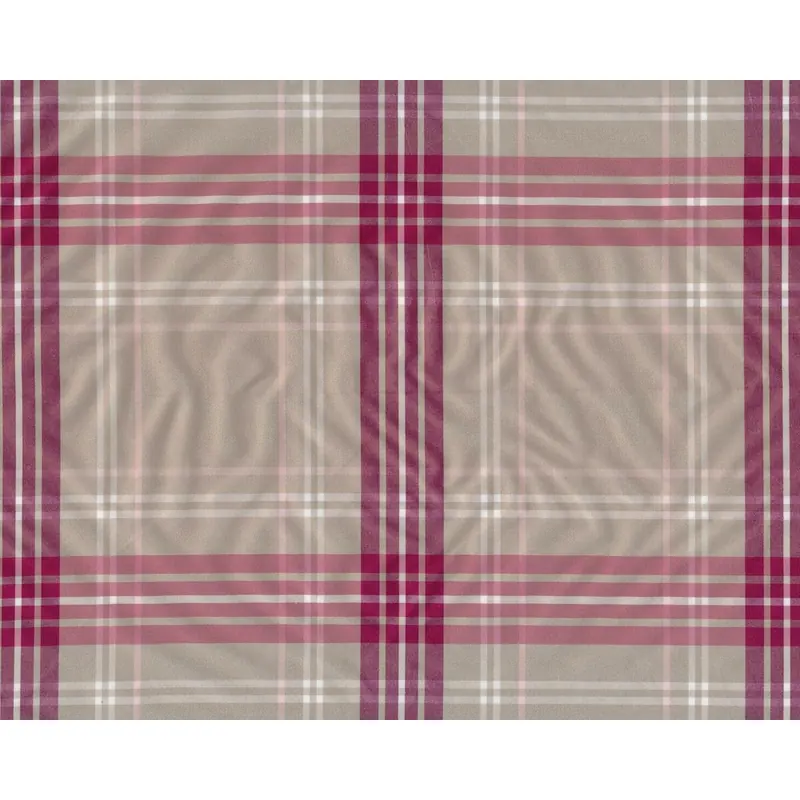 Taftstoff aus Italien EDWIN, großes Glencheck-Karo, beige-fuchsia