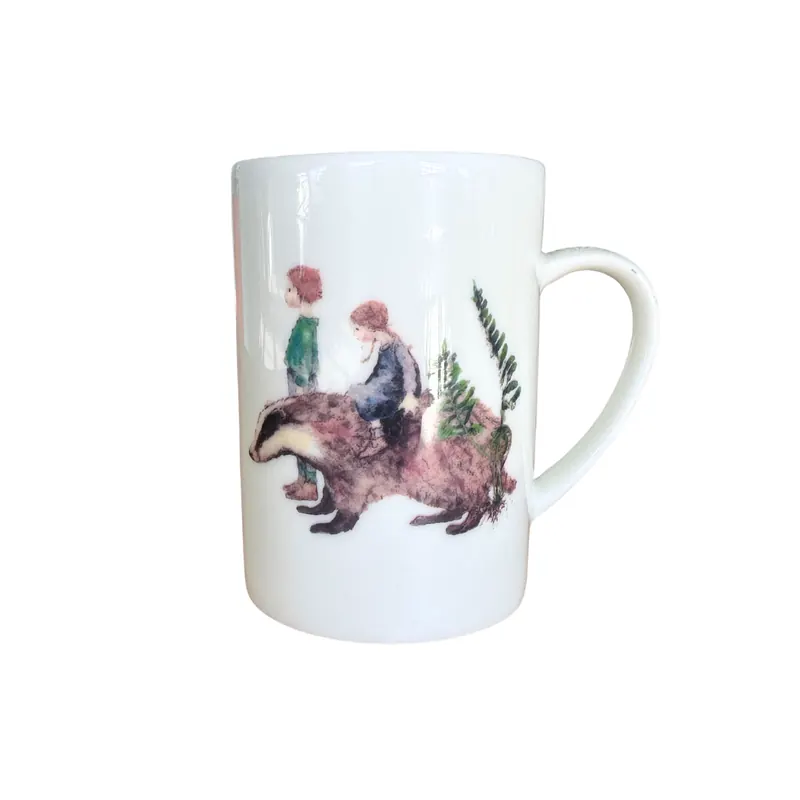 Teetasse DACHSRITT, Dachs mit Kindern, Acufactum