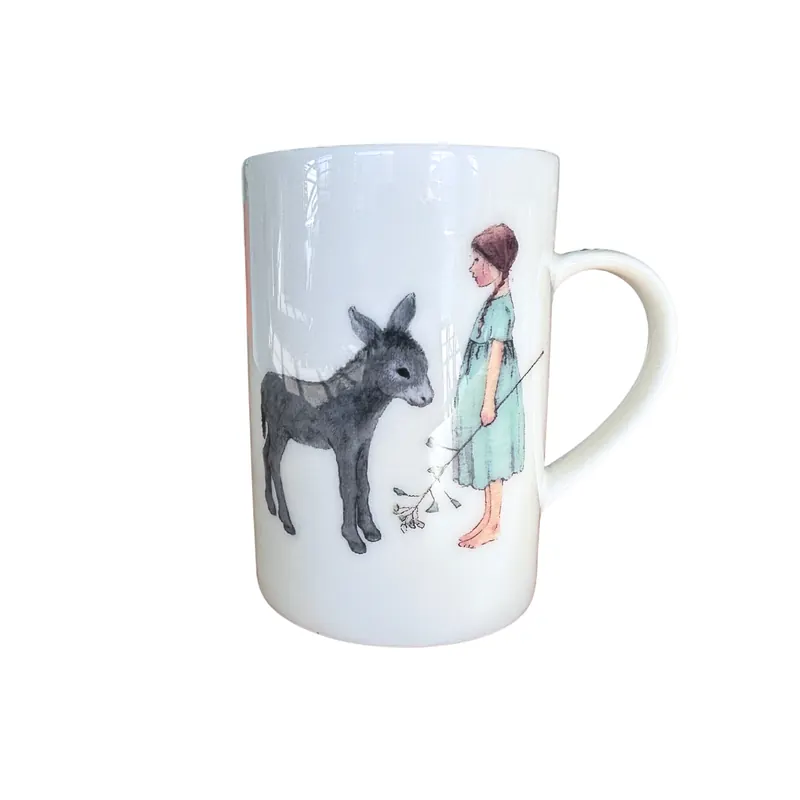 Teetasse ESELCHEN, Mädchen & Babyesel, Acufactum