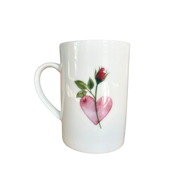 Teetasse ROSENHERZ, Herz mir einer Rose, Acufactum