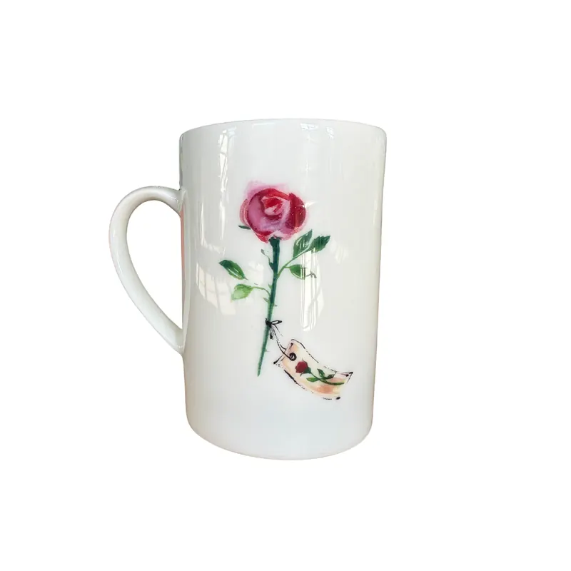 Teetasse ROSENPRACHT, Rose mit Schild, Acufactum