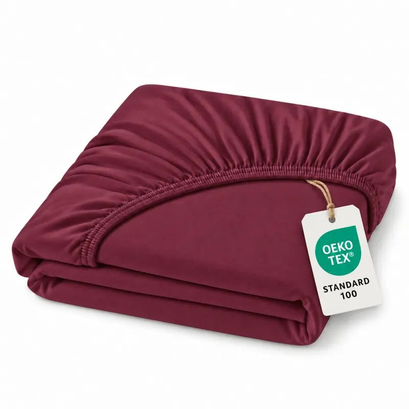 Topper Jersey Spannbettlaken 180 x 200 cm Bordeaux