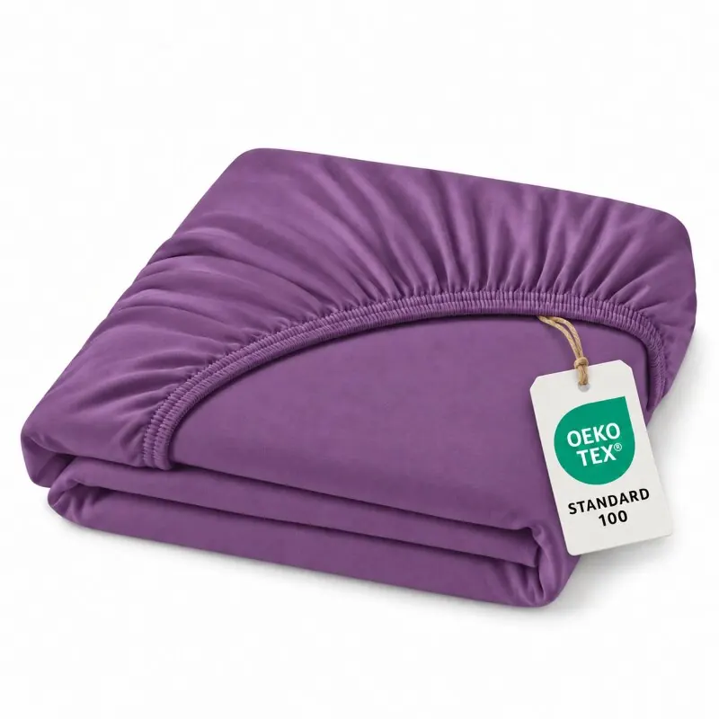 Topper Jersey Spannbettlaken 180 x 200 cm Lila
