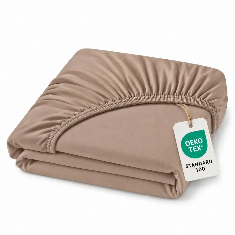 Topper Jersey Spannbettlaken 180 x 200 cm Nougat