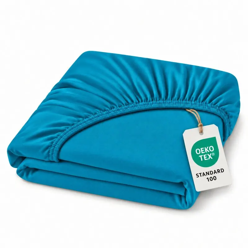 Topper Jersey Spannbettlaken 180 x 200 cm Türkis