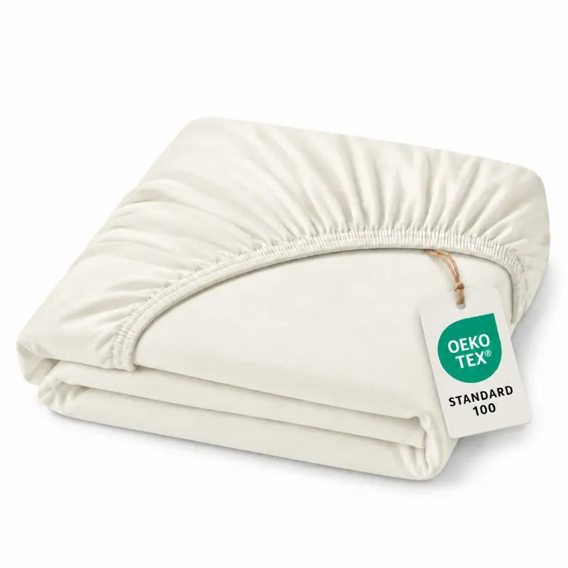 Topper Jersey Spannbettlaken 200 x 220 cm Naturweiss