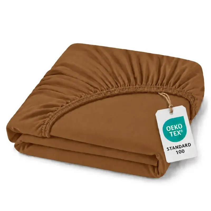 Topper Jersey Spannbettlaken 200 x 220 cm Schokobraun