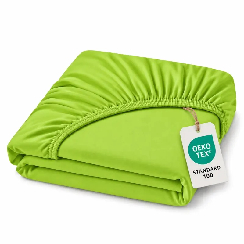 Topper Jersey Spannbettlaken 90 x 190 - 100 x 200 cm Apfelgrün