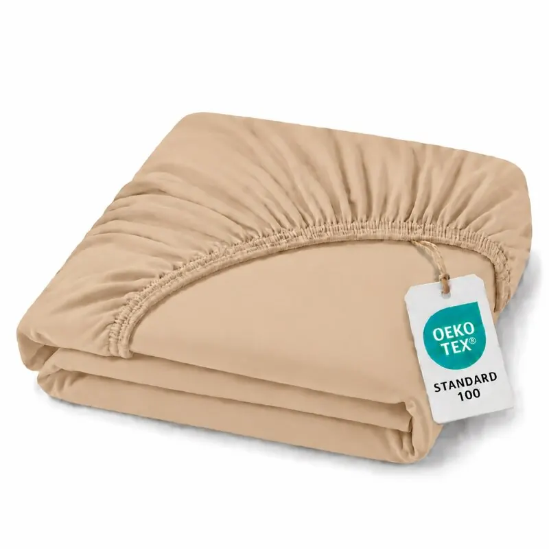 Topper Jersey Spannbettlaken 90 x 190 - 100 x 200 cm Sand