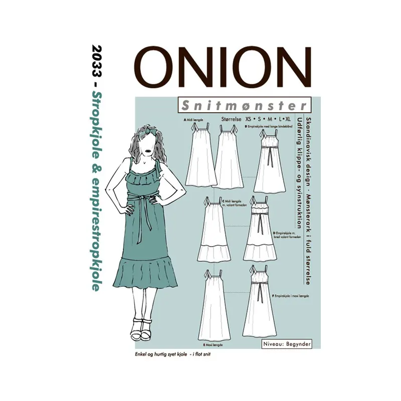 Trägerkleid mit Volant, Schnittmuster ONION 2033