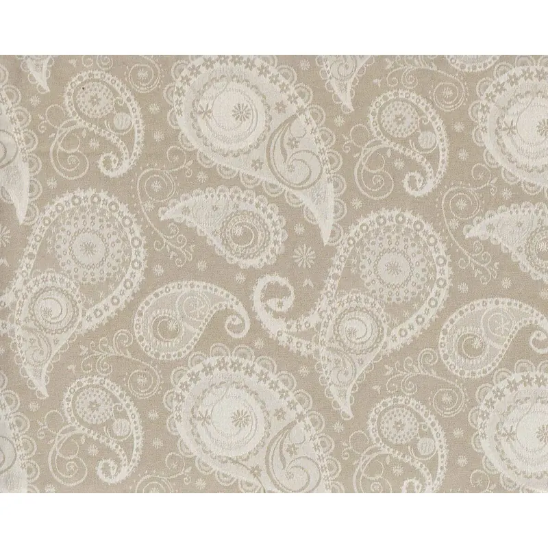 Überbreiter Jacquard-Dekostoff DELI, Paisleys, natur