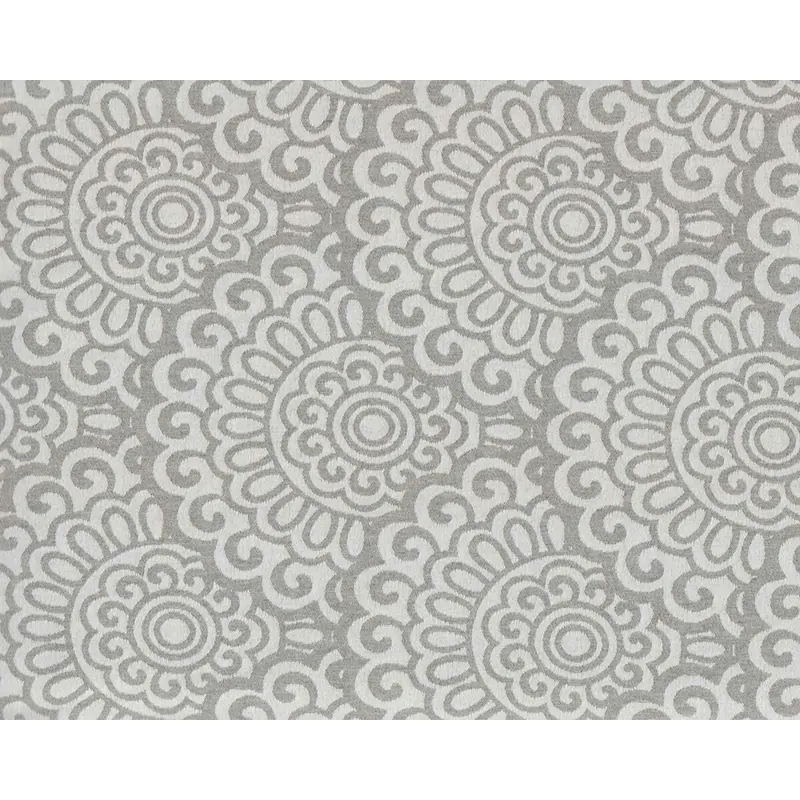 Überbreiter Jacquard-Dekostoff MEXIKO, Kreisblumen, grau