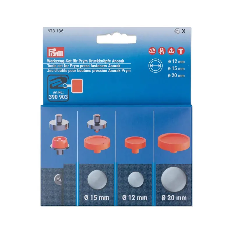 Vario Creative Tool Zusatz-Werkzeug für Druckknöpfe ANORAK, 12, 15 und 20 mm, Prym