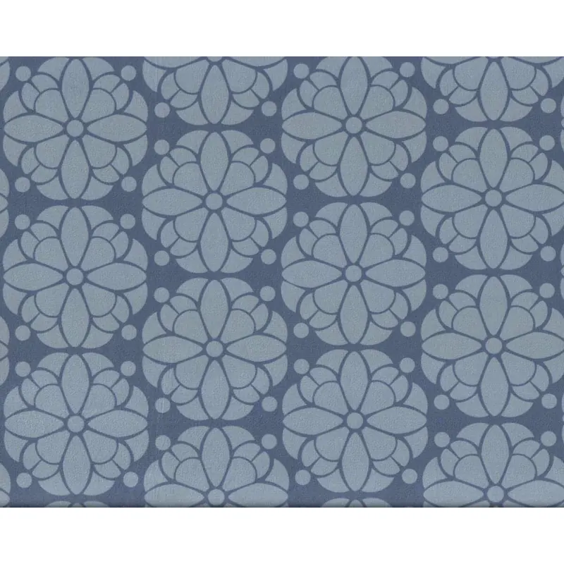 Velour, Samtstoff PRETTY, Retro-Blumen, taubenblau, Cherry Picking
