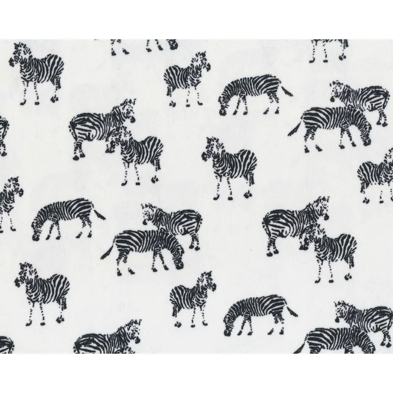 Viskose-Kreppchiffon ZORA, Zebras, gebrochenes weiß-schwarz