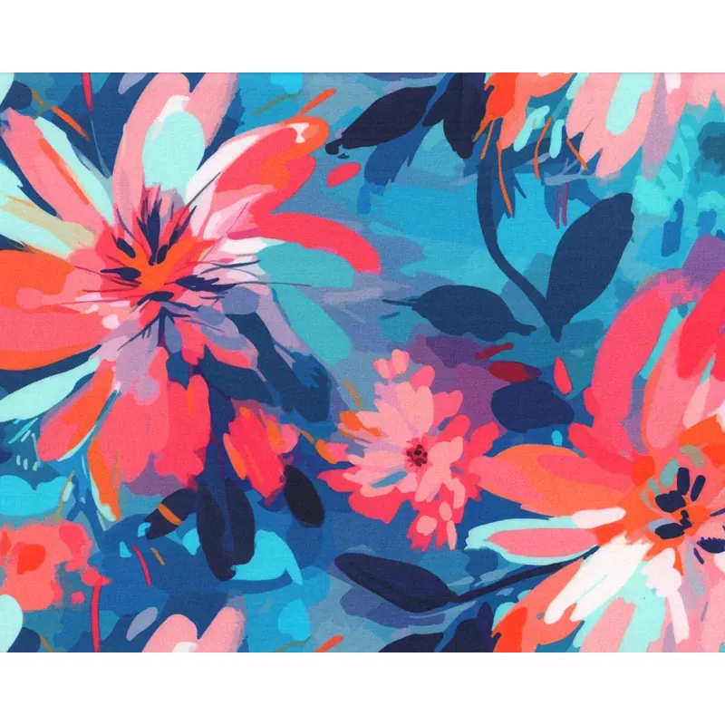 Viskosejersey AVALANA BLOOM, Aquarell-Blüten