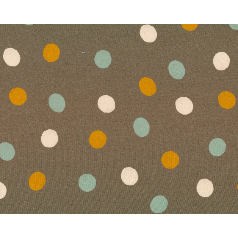 Viskosejersey TRI-COLOR-DOTS, Punkte, olive, Hilco
