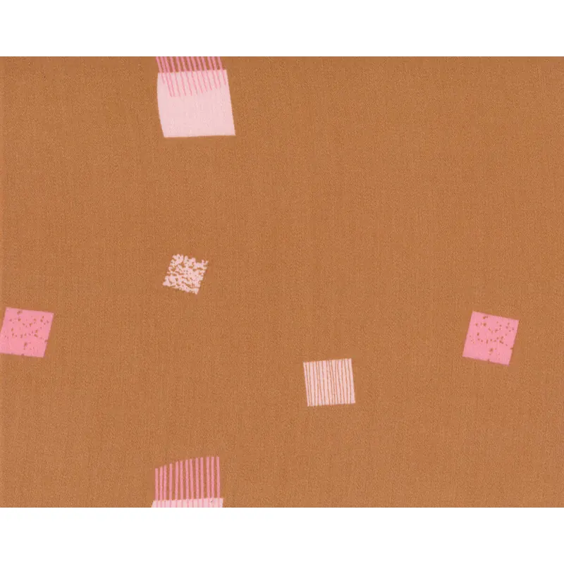 Viskosesatinstoff MAUDE, Quadrate, hellbraun, Fibre Mood