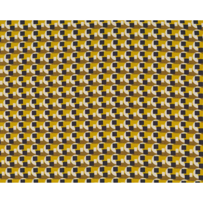 Viskosesatinstoff SARAH, geometrisches Muster, dunkelgelb, burda style