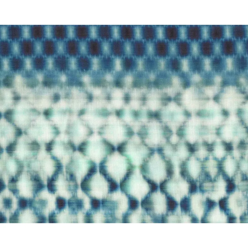 Viskosestoff ANNI, Batik-Waben, blau-türkis, Hilco