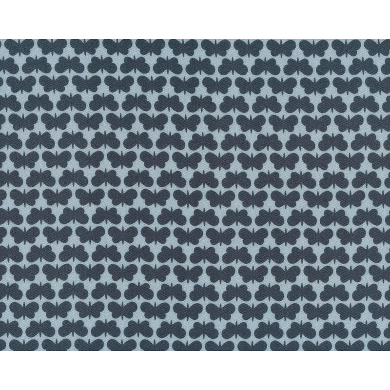 Viskosestoff BUTTERFLIES, Schmetterlinge, anthrazit, Lycklig Design