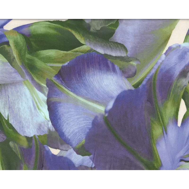 Viskosestoff ELMAR, große Iris-Blüten, violett, Hilco
