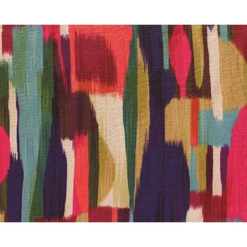 Viskosestoff JULE, abstraktes Muster, fuchsia-petrol, Hilco