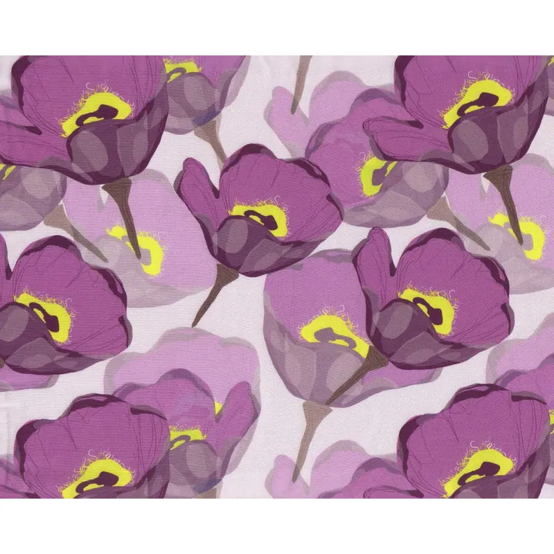 Viskosestoff LENE, Tulpen, lavendel-lila, Hilco