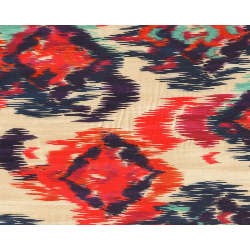 Viskosestoff LOGAN, Ikat-Muster, marineblau, Hilco