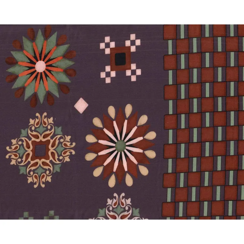 Viskosestoff mit Stretch ABRIL, Bordüre und Ornamente, Hilco
