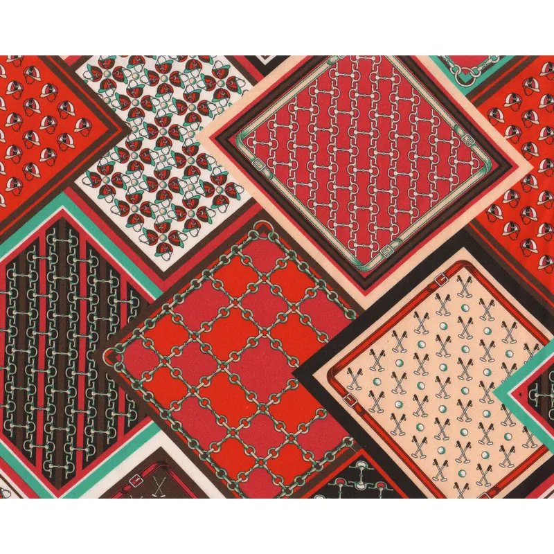 Viskosestoff MYKONOS, Reitsport-Mosaik, burda style