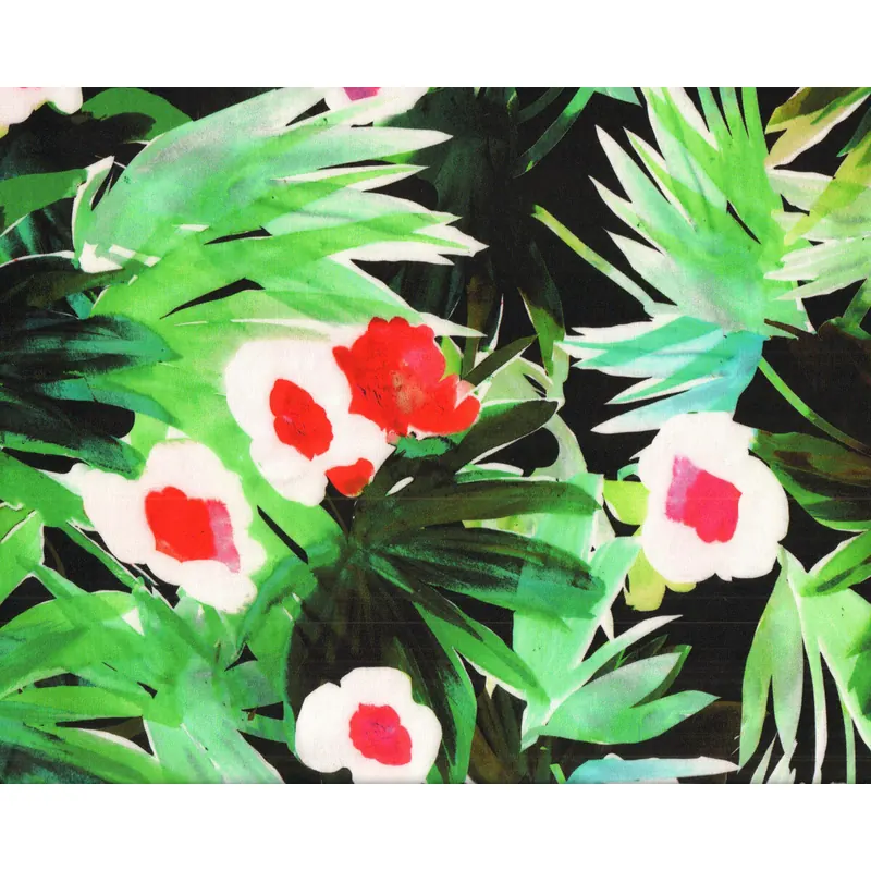 Viskosestoff TONY, Dschungel im Aquarell-Design, Hilco
