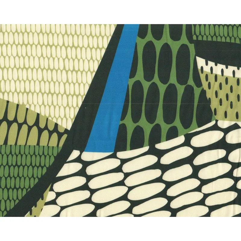 Viskosestoff YAELTE, Ovalen-Muster, grün, Hilco